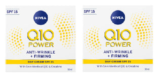 2 x Nivea Q10 Power Anti-Wrinkle + Firming Day Cream SPF 15 (2 X 50ml)