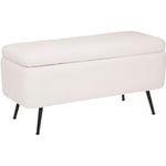 Banc coffre bouclette Aurora Blanc Atmosphera