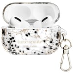 kate spade new york Étui de Protection pour AirPods Pro avec Anneau Porte-clés - Motif Floral Multicolore Noir et Blanc, Compatible avec AirPods Pro 2e/1ère génération