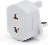 Travel Adapter Plug EU TO UK, White Plug For Shaver/Toothbrush