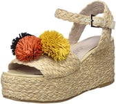 SIXTY SEVEN Femme Taike Sandales Plateforme, Beige (Raffia Natural PU Natural), 39 EU