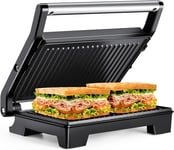 Tiastar ABC192 Panini Press, Sandwich Toaster with Non-Stick Plates, Toastie &