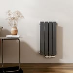 EMKE Radiateur Petit, 600x300 mm, Radiateur Vertical, Radiateur Plat Étroit pour Salle de Bain, Conception à Raccordement Central, Radiateur à Panneaux Double, 327 Watts, Anthracite