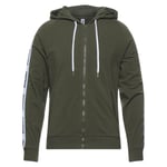 Moschino Mens Tape Logo Green Zip Hoodie Cotton - Size Medium