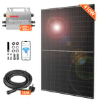 DOKIO Kit solaire balcon 400W avec panneaux solaires 400W + Onduleur 800W APP/WIFI + Câble 10m, Centrale électrique pour balcon 400W kit complet, Système photovoltaïque complet, Plug & Play