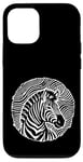 Coque pour iPhone 12/12 Pro Zèbre Noir Blanc Savane Animaux Afrique Motif Zèbre