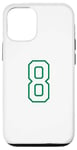 iPhone 15 Number #8 White Green Varsity Number Case