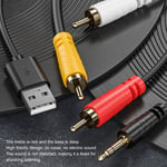 New Digital Fiber Optical To Analog 2RCA 3.5mm Jack Stereo Cable For TV DV