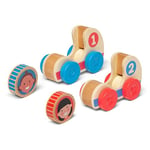 Melissa & Doug GO Tots Wooden Race Cars(2 Cars) with Collectible Characters | Wooden Toy for Infants | Developmental Toy for Toddlers | 0+ | Gift for Baby Boys or Baby Girls | FSC-Certified Materials