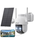 ieGeek 2K Solar Security Camera Outdoor Wireless, 360° Pan Battery Camera with Solar Panel, Wifi CCTV Camera Systems, Color Night Vision, PIR Motion Detection, 2-Way Audio, Works with Alexa