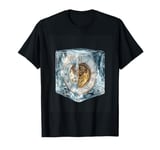 Frozen Time Art Featuring Vintage Clock in Ice Cube T-Shirt