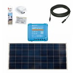 PACK VICTRON Panneau Solaire Monocristallin BlueSolar 115W 12V Camping-car + 2x câbles + Kit de Pose + Régulateur de Charge