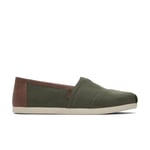 Toms Homme Espadrilles Basket, Vert (Dark Sage), 42 EU