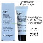 Philosophy Hope in a Jar Moisturizer 2 x 7ml Smooth-Glow Multi-Tasking NEW