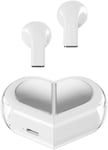 Tws Écouteurs Sans Fil En Forme De C?ur Avec Microphone - Bluetooth Ecouteurs Intra-Auriculaires Wireless Pour Couples Amoureux Pour La Saint-Valentin Pour Les Voyages Sportifs - Blanc[X1599]