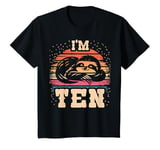 Youth Sloth 10 Year Old Birthday Boy Girl 10th Sloth Birthday T-Shirt