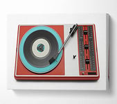 Retro Record Player 2 Canvas Print Wall Art - Small 14 x 20 Inches