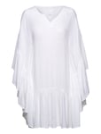 Usva Frill Kaftan Dress Beach Wear White Hálo