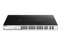 D-Link DGS 1210-28MP - Commutateur - intelligent - 24 x 10/100/1000 (PoE+) + 4 x combo Gigabit - de bureau, Montable sur rack - PoE+ (370 W)