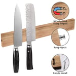 30cm Magnetic Knife Strip Premium Acacia Wooden Knife Holder for All Metal Items