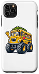 Coque pour iPhone 11 Pro Max Funny Monster Truck School Bus Back To School Kids Boys