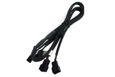 Phobya - Strömdelare För Fläkt - 3 Pin Molex (Hona) Till 3 Pin Molex (Hane) - 60 Cm - Svart