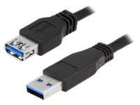 Cable USB 3.0 USB A femelle USB A male 3m - Noir