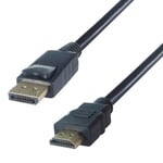 connektgear 1m DisplayPort to HDMI Connector Cable - Male to Male Gold