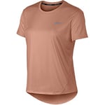 Nike W NK Miler Top SS Femme T-Shirts Femme Rose Gold/Reflective Silv FR : L (Taille Fabricant : L)