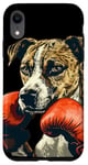 Coque pour iPhone XR Costume de chien de boxe cool pour les fans d'animaux et de gants de combat