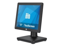 EloPOS System - Med I/O Hub Stand - alt-i-ett - 1 x Core i3 8100T / 3.1 GHz - RAM 4 GB - SSD 128 GB - UHD Graphics 630 - Gigabit Ethernet WLAN: - 802.11a/b/g/n/ac, Bluetooth 5.0 - uten OS - monitor: LED 15 1024 x 768 (XGA) berøringsskjerm - svart