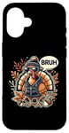 Coque pour iPhone 16 Pinceau à dinde Funny Cool pour Thanksgiving, automne