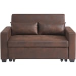 Canapé droit eva convertible tissu vintage marron 2 places