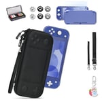 Younik Étui Switch Lite, Pochette Switch Lite 14 en 1 avec Étui de Transport, Coque Switch Lite transparent, Étui pour Cartes de Jeu, 2 Protecteurs d'écran, Noir Étui de Transport pour Switch Lite