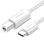 Ugreen USB-C til USB-B 2.0 Printerkabel 1.5m - Hvidt