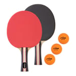 STIGA Performance Set de ping-Pong pour 2 Joueurs - 2 Raquettes de Tennis de Table, balles Orange 3 – 3 étoiles incluses