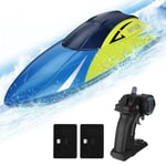 Luckits Bateau télécommandé 2,4 GHZ Bateau électrique avec 2 Piles Rechargeables Bateau de Course électrique sans Fil à Vitesse RC pour Enfants, Adultes, Enfants, extérieur Piscine lac rivière