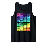 Rainbow Cassette Tapes Nostalgic Music Throwback 1980s Tank Top