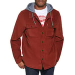 Levi's Men's Plaid Sherpa Lined Hooded Shirt Jacket (Regular & Big & Tall Sizes), Rust Corduroy, XS