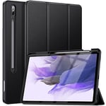 ZtotopCases Coque pour Samsung Galaxy Tab S8+ Plus/S7 FE/S7+ 12,4 Pouce, avec S Porte-Stylo, Housse Protection avec Auto Veille/réveil, Noir