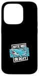 Coque pour iPhone 14 Pro Mordez-moi ou ne martelez pas un requin amateur de baleines blanches