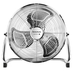 Taurus Sirocco 18 - Ventilateur de sol 120W, 3 vitesses, silencieux, 3 hélices métalliques / 45 cm de diamètre, inclinaison réglable, grille amovible, base antidérapante