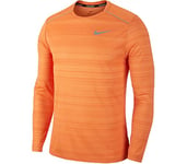 Nike M NK Dry Miler Top LS T-Shirt à Manches Longues Homme, Alpha Orange/HTR/(Reflective Silv), FR : 2XL (Taille Fabricant : 2XL)