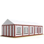 Tente de réception Barnum - PVC 700 - 5x10 m - Rouge-blanc