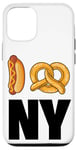 Coque pour iPhone 12/12 Pro Cool New York Food, Cool New York City Illustration Graphic