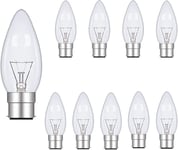 10 x Eveready 40w Clear Candle Filament Bulb SBC B15d Small Bayonet NEW -UK