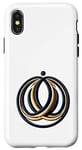 Coque pour iPhone X/XS Design abstrait bleu marine et doré