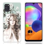 Samsung Deco Galaxy A31 kuoret - Kaunis tyttö Valkoinen