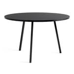 HAY - Loop Stand Round Table - Black - Ø120 cm - Ruokapöytä - Leif Jørgensen - Musta - Metalli/Puu