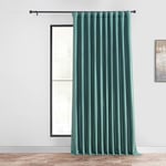 Half Price Drapes HPD Rideau occultant Extra Large en Soie synthétique pour Chambre à Coucher et salon – Rideau occultant texturé Vintage (1 Panneau), 254 x 213 cm (l x L), Paon, mélange de Polyester